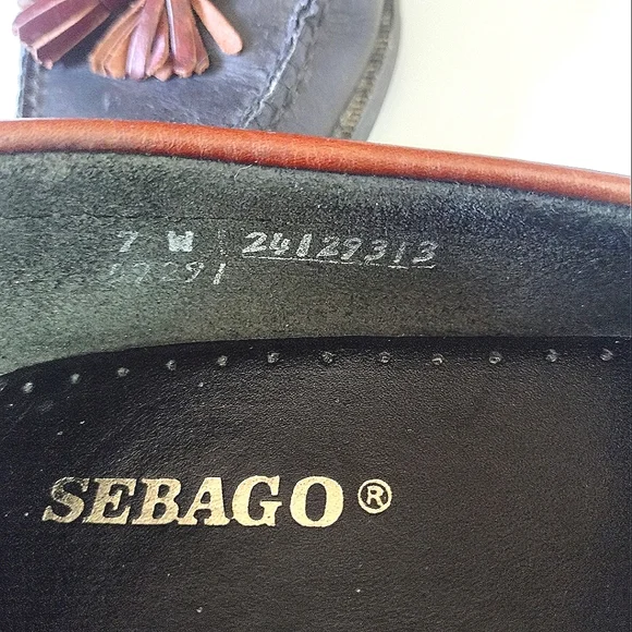 COPY - Sebago Leather Loafers, hand stiched, blk/D Brown, L/7W - Picture 5 of 10